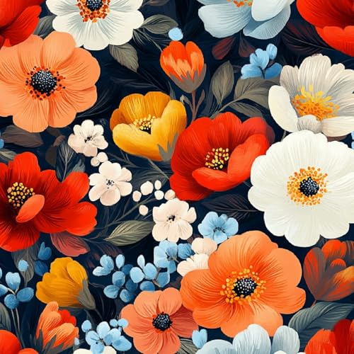 Générique Papier Peint Auto-adhésif Style Naturel Mat épais 45x200CM Fleurs Lumineuses Film Imperméable Autocollant Amovible Meuble Salon Salle de Bain Cuisine Chambre Armoire Decoratif