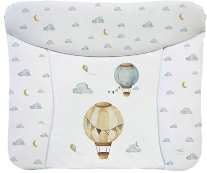 Ceba Baby® Wickelauflage 75x72 cm – Weiche Wickeltischauflage für Jungen & Mädchen – Wasserdicht & Abwaschbar – OEKO-TEX® 100 – Made in EU - Luftballons
