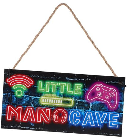 Alipis Neon Game Wooden Door Sign Boys Wall Decor Gaming Accessories for Decor Boys and Girls