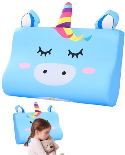 YANGUN Schlummerkids, cuscino per bambini, 45 x 27 cm, cuscino calmly, cuscino per bambini, cuscino Kawaii, ergonomico, traspirante e delicato sulla pelle