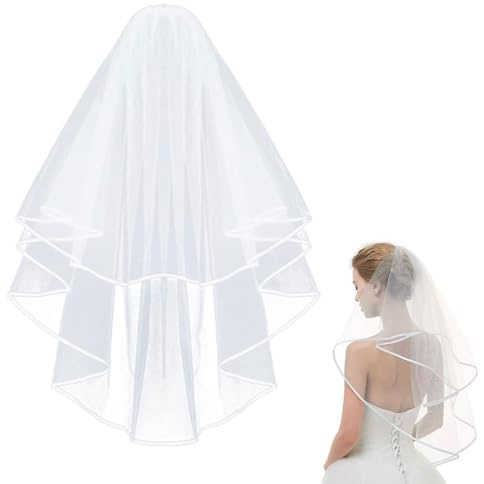 Hen Party Veil,Bride to Be Veil, Wedding Veils for Brides, Bride Party Accessories, Wedding Hen Do Decorations 2 Tier Tulle with Comb for Brides Shower Bachelorette
