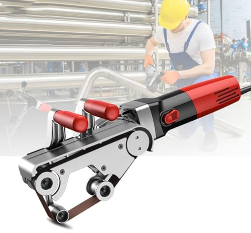 Lijadora pulidora de tubos de tubo, lijadora de banda de 1100 W con velocidad variable, máquina de molienda profesional para pulido y eliminación de óxido