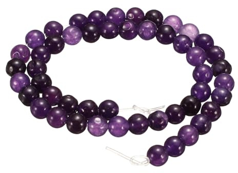 QUARKZMAN 100Pcs Perle Di Pietra Naturale 6Mm Cristallo Viola Pietra Preziosa Rotonda Perle Sciolte Autentiche Lisce Sfere Per Creazione Di Gioielli Bracciali Collane Orecchini DIY