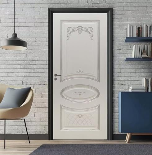 Türaufkleber 3D Türtapete Selbstklebend 90X200cm Türposter Folie für Türen Weiß Minimalistisch Modern Fototapete Türfolie Poster Tapete Wasserdichte Türbilder Tür Tattoo für Zuhause Dekor -DS2780