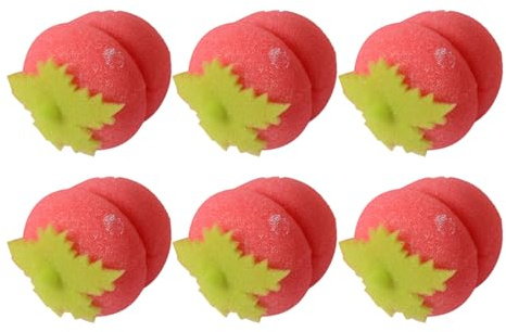 Bigodini in schiuma per capelli alla fragola, 6 cm, in morbida spugna, senza calore, 6 pezzi, auto-reggenti, a forma di fragola, per donne, ragazze, mogli, figlie, fidanzate