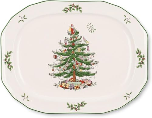 Spode Christmas Sculpted Oval Platter, Multicolor, (1536982), 36 centimeters