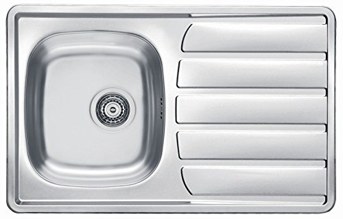 Alveus 1098939 ZOOM 20 Fregadero de cocina empotrado de acero con escurridor, Inox lino