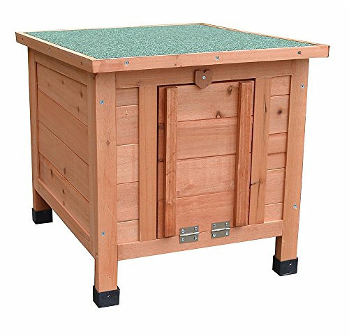 Melko Katzenhaus 50 x 45 x 43 cm mit klappbarem Deckel und Rampe, Winterfest