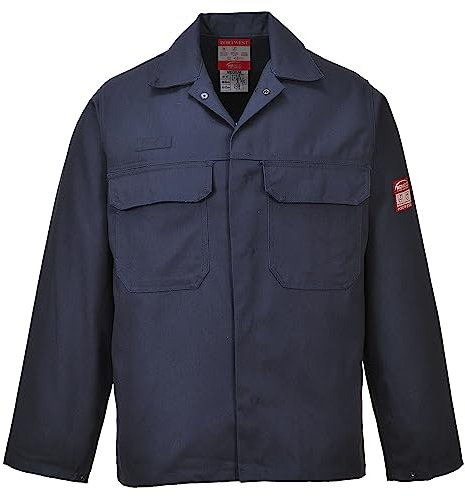 Portwest BIZ2 Veste De Travail Résistante Aux Flammes Bizweld FR Pour Hommes Marine, XS
