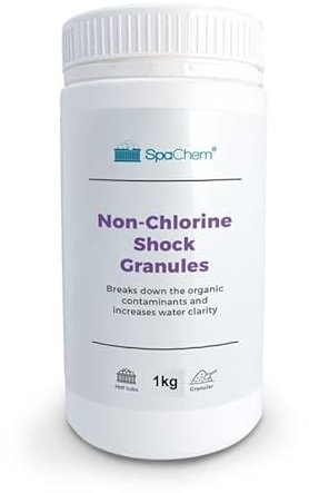Non Chlorine Shock Granules 1kg Tub - For bromine and chlorine users, oxygenates water and reactivates dormant bromine & chlorine.