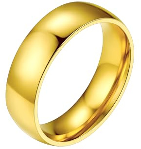 PROSTEEL Simpel Bandring 2 mm/4 mm/6 mm/8 mm bred, män kvinnor personlig vigselring, vigselring rostfritt stål/18k förgylld fingerring, modesmycke tillbehör för bröllop födelsedag, ringstorlekar 54–67