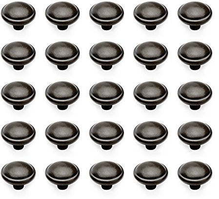 Emuca 9160014 Türknauf für Möbelstück, Ø32mm, Zamak, Schwarz, 25 Stück