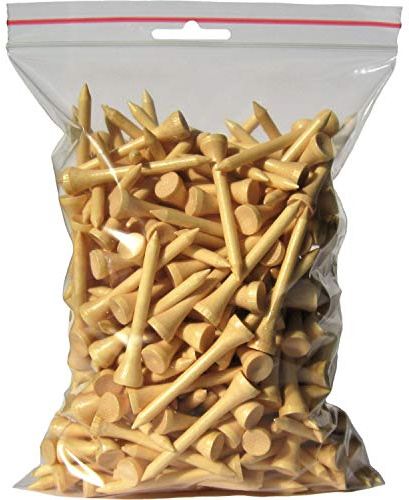 Premium Golf TEES - 54 mm (2 1/8) - 1.000 Stück - 100% Bambus - Farbe: Natur (lackiert)