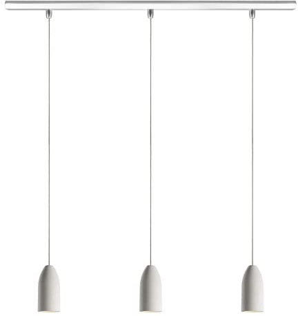 Buchenbusch urban design Pendelleuchte 3-flammig light edition, Industrie Deckenlampe mit Textilkabel Kiesel, Beton Pendelleuchte, Lampe Esstisch