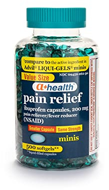 A+Health Mini Ibuprofen 200 Mg Softgels, Pain Reliever/Fever Reducer (NSAID), 500 Count