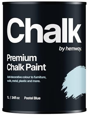 Hemway - Premium Chalk Paint - Pastel Blue 1 L | Chalky Matt Shabby Chic Finish for Interior Furniture & Walls | Quick Dry & 1 Coat