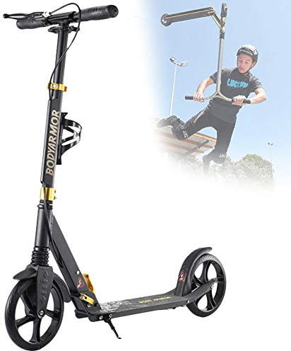 High End Pro Stunt Scooter, Stunt Roller mit 110 Mm PU Räder, Scooter Street Spin Tricks Edition Trick Bar Kinder Erwachsene Sprung Kickboard, Freestyle, Tricks, Hochleistung Tretroller,Schwarz