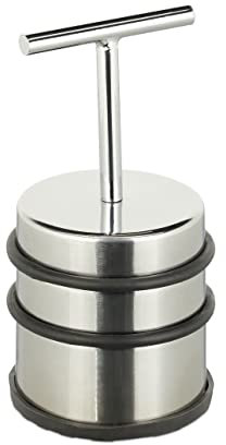 Relaxdays Fermaporta con Manico, Blocca Porta e Finestra, Rotondo e Alto, da Interno, Acciaio e Gomme, ∅ 7 cm, Argento