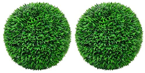vidaXL 2X Boules de Buis Artificielles Fausse Plante Jardinière Décoration Florale Plante Artificielle Paysage de Jardin Extérieur 55 cm