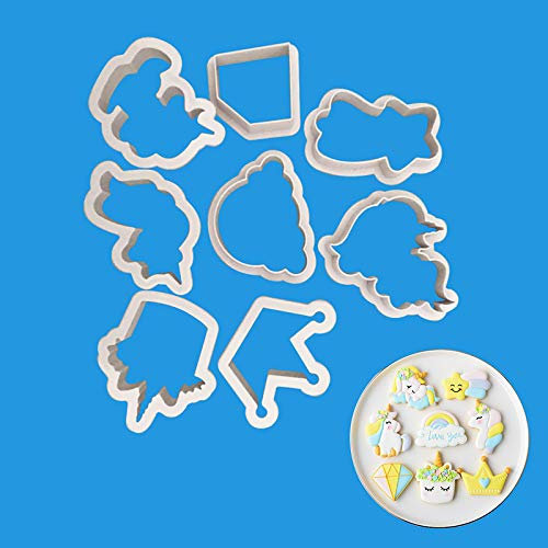 Unicorn Shape Biscuit Cutting Mold - Unicorn Shape Cake Decoration Mold - Unicorn Shape DIY Baking Mold - 8pcs/Set