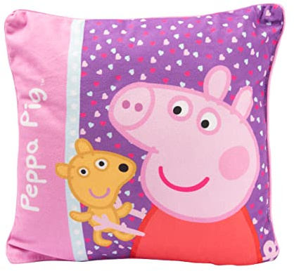 United Labels Peppa Wutz Kissen, Kopfkissen 30x30 cm, Rosa, Sofakissen, Dekokissen für Fans, Geschenk für Kinder