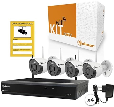 Kit CCTV Golmar WIFI KIT-4BWIFI 31600910 con NVR y 4 camaras Bullet Wifi