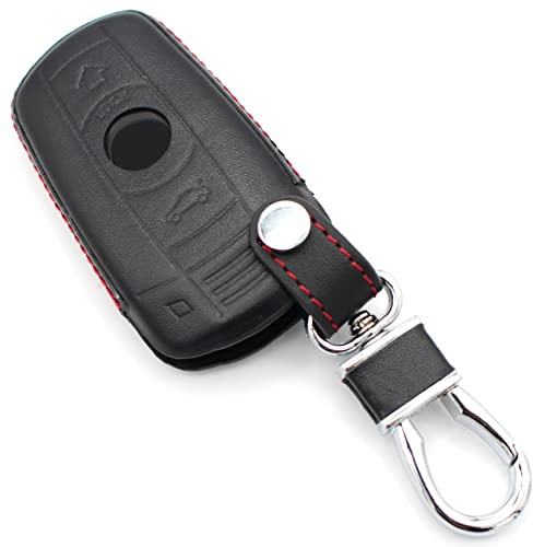 CYK www. CoverYourKey .de Schlüssel Hülle BB für 3 Tasten Auto Schlüssel Silikon Cover - Finest-Folia (nur Keyless GO) (Leder)