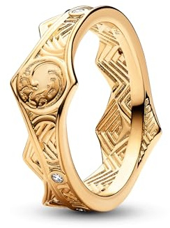 GAUEIOUR Anello Drago Corona Vintage Brillante Retro Halloween (Oro Acciaio)