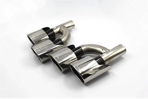 SANCAK Auspuffblenden Für Benz C Für W204 Für W207 Für W212 Für W221 Auto Hinten Auspuff Rohr Air Outlet Vent Schalldämpfer Silber Quad Oval Tipps Endrohr Endrohr für Autos