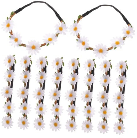 MAGICLULU 10stücke Blumenhaarband Aus Gänseblümchen Mit Girlanden Für Frauen Kopfschmuck Als Brautstirnband Requisiten Für Hochzeitsfotografie
