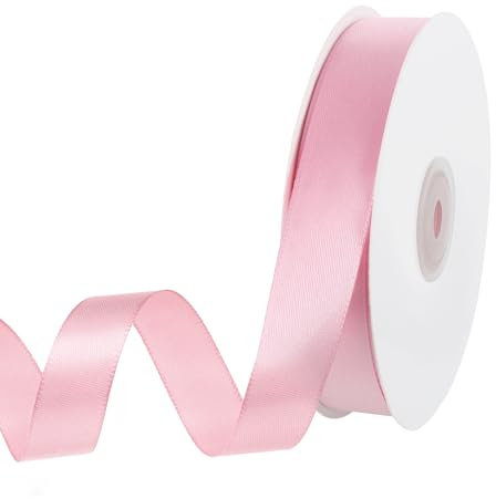 woric 20mm*50m Pink Ribbon, Pink Satin Ribbon Gift Ribbon for Crafting Gift Wrapping Decoration Wedding Birthday Baby Shower Graduation Party