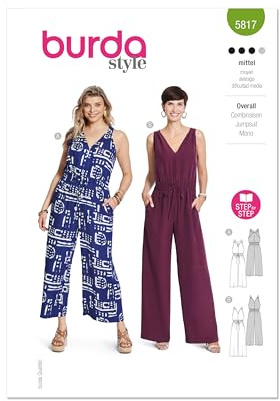 Burda Paper Sewing Pattern 5817 Jumpsuits 10-22 (36-48)