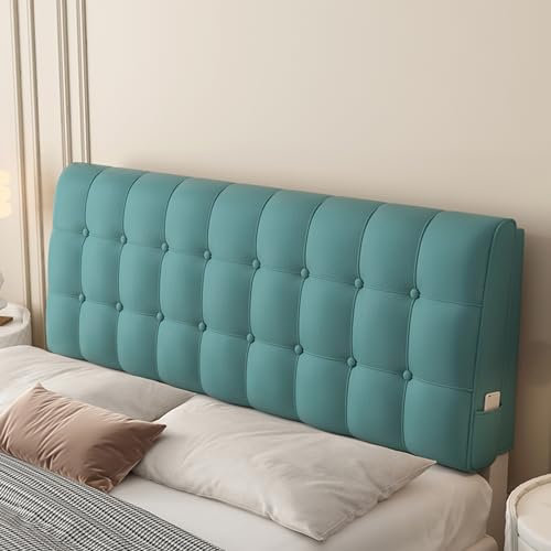 ZZYK Kopfteil Gepolstertes Kunstleder Kissenbrett Keilkopfteil Schlafzimmer Schlafsaal Etagenbett Kissen Lendenwirbelstütze Rückenlehne Mit Abnehmbarem Bezug,Grün,Paste/71x23x4In