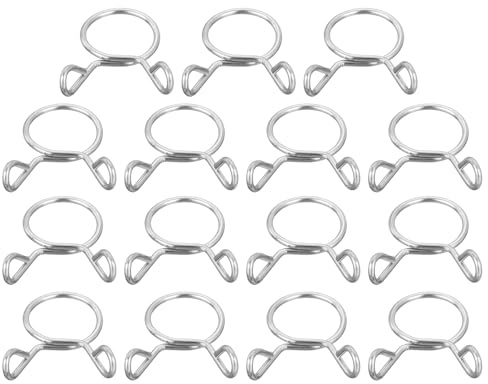 sourcing map 15 Pcs Fuel Line Hose Tubing Spring Clips, 12mm Inner Dia 304 Stainless Steel Water Pipe Spring Clip Clamps for Motorcycle Scooter ATV