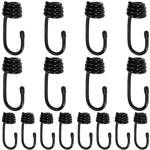 Gebiuhoo 8 Stück 75mm Spiralhaken + 8 Stück 85mm Spiralhaken Spannhaken Expanderhaken Planenhaken lackierter Metallhaken für Bungee Ropes Shock Elastisches Seil