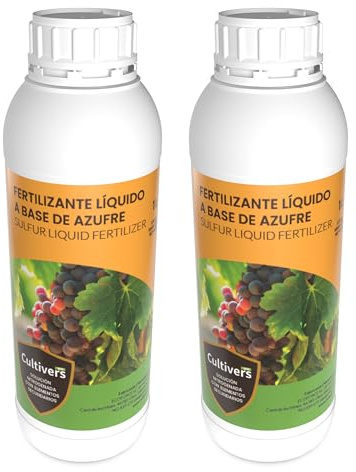 CULTIVERS Systemischer Schwefel 2 x 1 l für Pflanzen und Bäume, erhöhte Wirksamkeit bei der Vorbeugung und Heilung, klare Flüssigkeit, hinterlässt keine Flecken auf Blättern oder Früchten