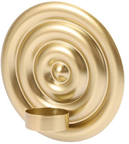 FUNOMOCYA Leichter Goldfarbener Runder Eisen Wandkerzenhalter Minimalistisches Design Dekorativ Für Wohnzimmer Und Esszimmer Wandmontage Stimmungsvolle Beleuchtung Eleganter Wandteiler