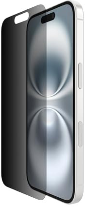 Belkin ScreenForce InvisiGlass iPhone 16 Sichtschutz, kratzfester Stoßschutz Schutzfolie aus recyceltem Glas, Positionierungsschale für blasenfreie Applikation, Displayschutz für iPhone 16, 15, 14 Pro