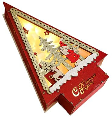 Winterdorf LED Light Vacanze Natale Casetta in legno Illuminato Miniatura Ornamento Per Casa O Ufficio Decorazione Scrivania