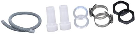 Dualoai Kit di Connettori per Barili di Pioggia con Connettore per Tubi Flessibili, Kit di Collegamento per Tubi, Kit di Collegamento per Barili di Pioggia PE, Grigio con Fascetta Stringitubo