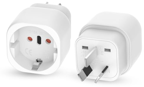 Oliveria Adapter Australien 2 Stück, Deutschland auf Aus-tralien Reiseadapter Stecker Australien, Type I Reisestecker Aus-tralien Steckdosenadapter für China, Argentinien, Neuseeland, Fidschi