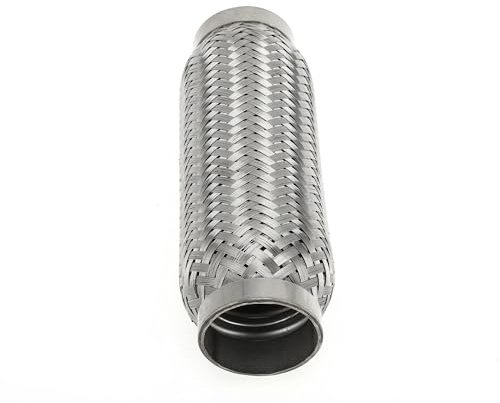 Abgasrohrleitungen 50 Mm Innendurchmesser, 55 Mm Außendurchmesser, Flexibles Auto-Auspuffrohr, Auspuff-Flex-Verbindungsrohre, Faltenbalg, Doppellagig Abgasschlauch(50x55x160mm)