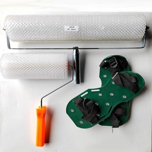 Professional Self Levelling Cement Tools Epoxy Flooring Kit for Concrete Epoxy Paint Roller Kit Floor Painting Spike Shoes Self-Leveling Rake Spike Construction Tool
