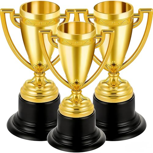 Aelmiyw Lot de 3 mini trophées pour enfants - Pour anniversaire d'enfant - Pour salle de classe, école, récompenses, accessoires