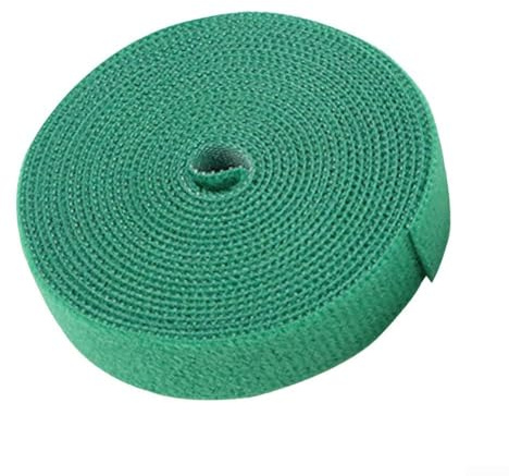 Eawfgtuw Reusable Garden Plant Ties 12mm Wide Self-Adhesive Nylon Support for Climbing Plants Grapevines Tomatoes Flexible Weatherproof Ligatures Green(10m)