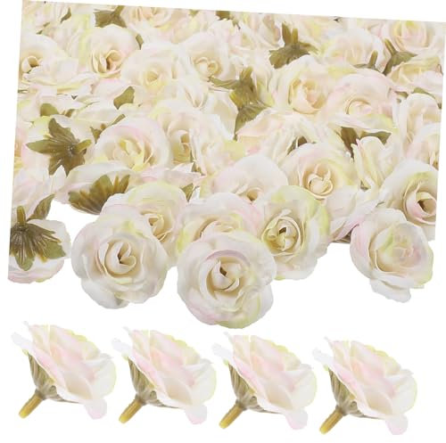 GOOHOCHY 100stücke Künstliche Rosenblüten Dekorative Blumen Für Bastelprojekte Hochzeits Und Partydesigns Langlebige Seidenblumen Champagnerfarbe Perfekter Home Decor
