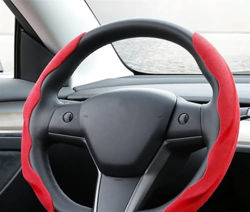 Rivestimento Protettivo Volante Coprivolante Per Auto Coprivolante Protettivo Antiscivolo Traspirante Confortevole Accessori Auto Alla Moda E Semplici(Red)