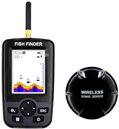 Sonar à distance de 45 m de profondeur à 90° pour 100 m, détecteur de poissons avec écran couleur pour bateaux à appâts RC V802PRO/V030/V080 (Noir)