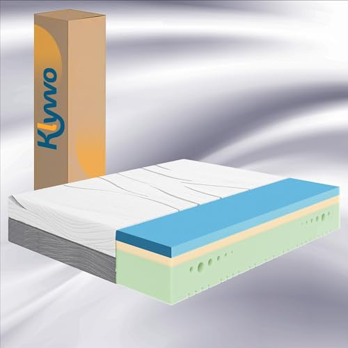 Kaltschaummatratze & Memory Foam Matratze 90x200, Höhe 20 cm, H3/H4 Doppelseitige Härte, atmungsaktiv, 7-Zonen-Technik zur Druckentlastung, ideal für alle Schlafpositionen, 100-Nächte-Testschlaf