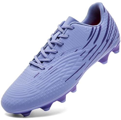DimaiGlobal Chaussures de Football Crampons Homme Femme Chaussures de Futsal Professionnelles Adolescents Antidérapants pour l'entraînement Chaussures de Sport 43EU Violet